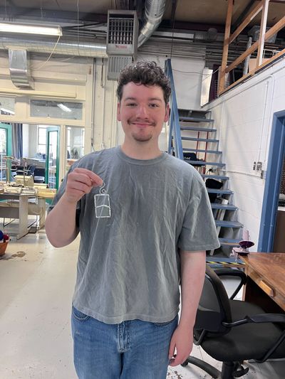 Joshua Smallwood's first stained glass project.