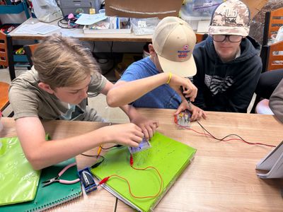 Leaning basic circuitry with a bread board class by Sean Psujek